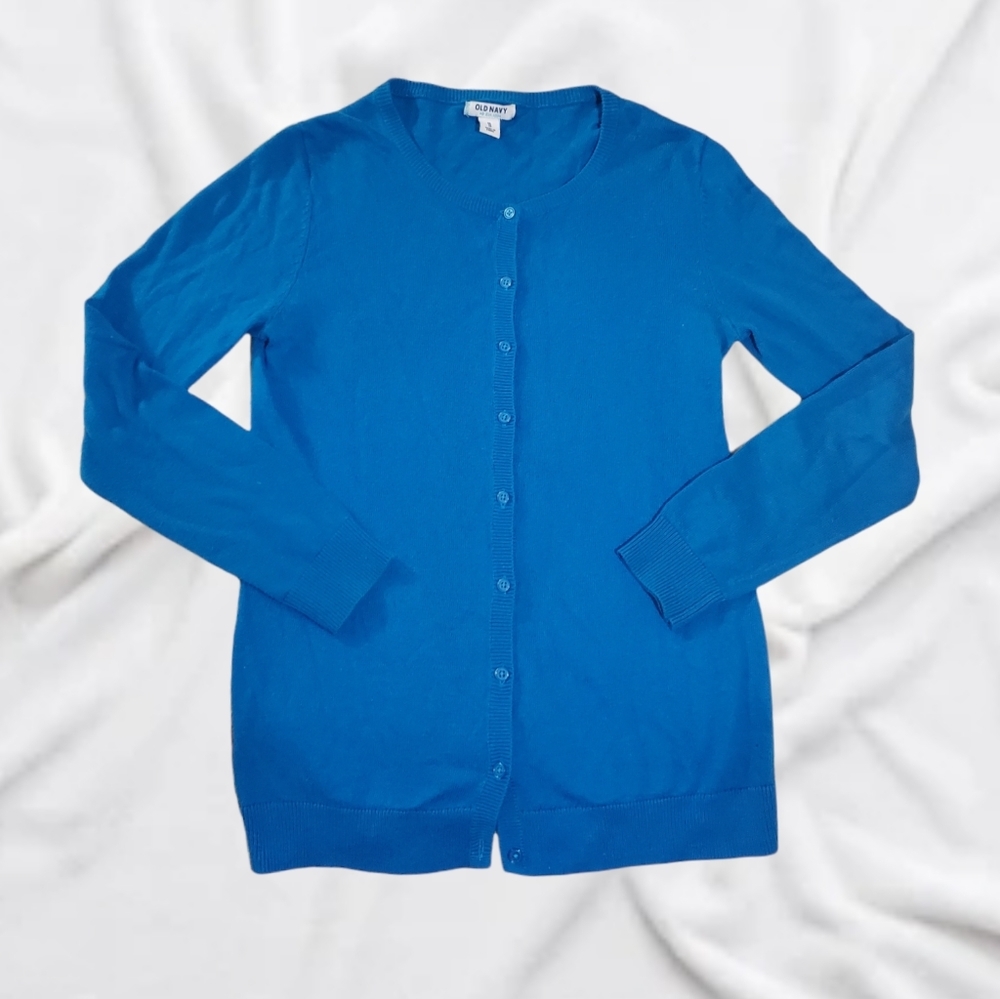 Old Navy- Cotton Blend Ribbed Trim Cardigan- XS (Larger Fit)